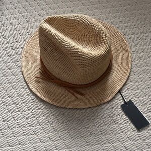 Babaton Tan Straw Fedora Hat